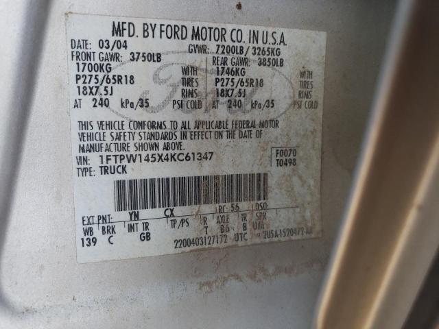 Aukcja sprzedaży 2004 Ford F150, vin: 1FTPW145X4KC61347, numer aukcji: 44644295