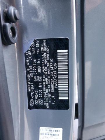 Aukcja sprzedaży 2022 Hyundai Venue Sel, vin: KMHRC8A37NU147210, numer aukcji: 43543535