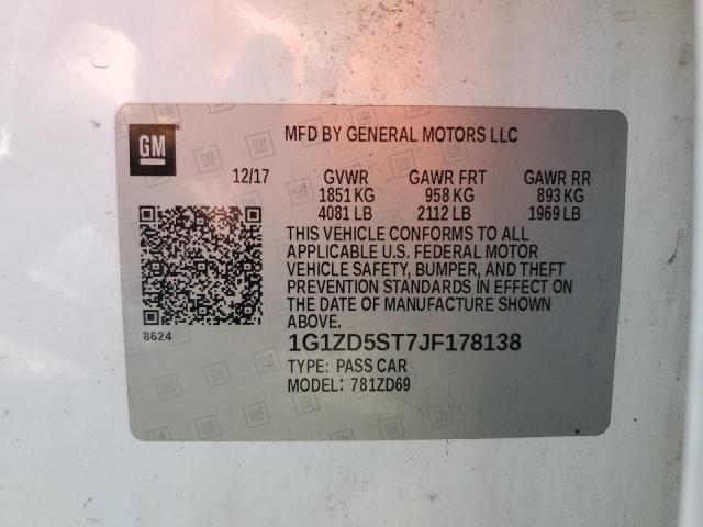 Aukcja sprzedaży 2018 Chevrolet Malibu, vin: 1G1ZD5ST7JF178138, numer aukcji: 46811175