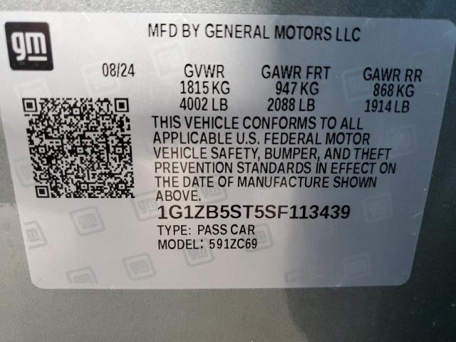 Продаж на аукціоні авто 2025 Chevrolet Malibu Ls, vin: 1G1ZB5ST5SF113439, номер лоту: 45117285