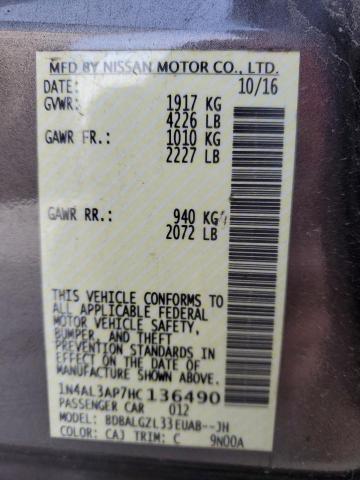 Aukcja sprzedaży 2017 Nissan Altima 2.5, vin: 1N4AL3AP7HC136490, numer aukcji: 45545755