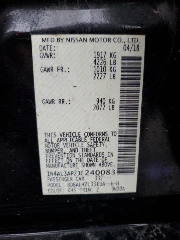 Продажа на аукционе авто 2018 Nissan Altima, vin: 1N4AL3AP2JC240083, номер лота: 43815485