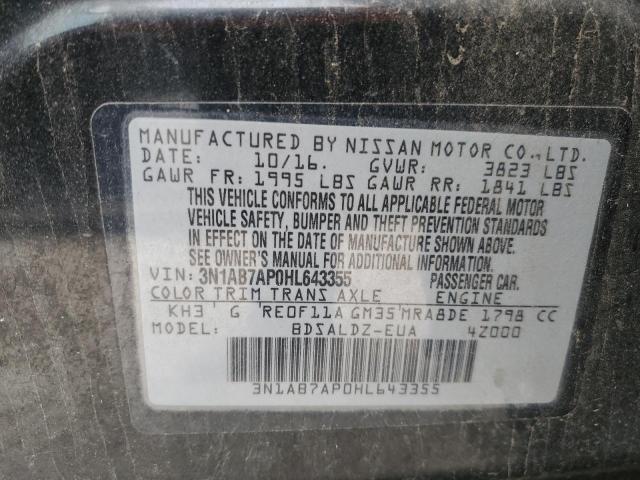 2017 Nissan Sentra S მანქანა იყიდება აუქციონზე, vin: 3N1AB7AP0HL643355, აუქციონის ნომერი: 46533365