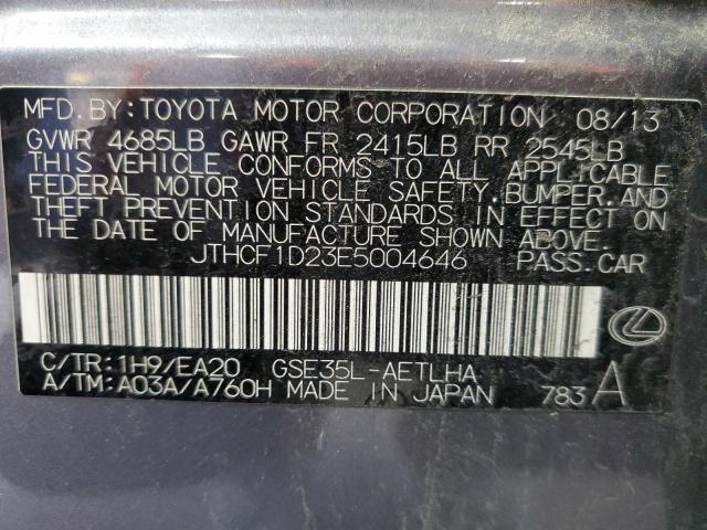 47206105 :رقم المزاد ، JTHCF1D23E5004646 vin ، 2014 Lexus Is مزاد بيع