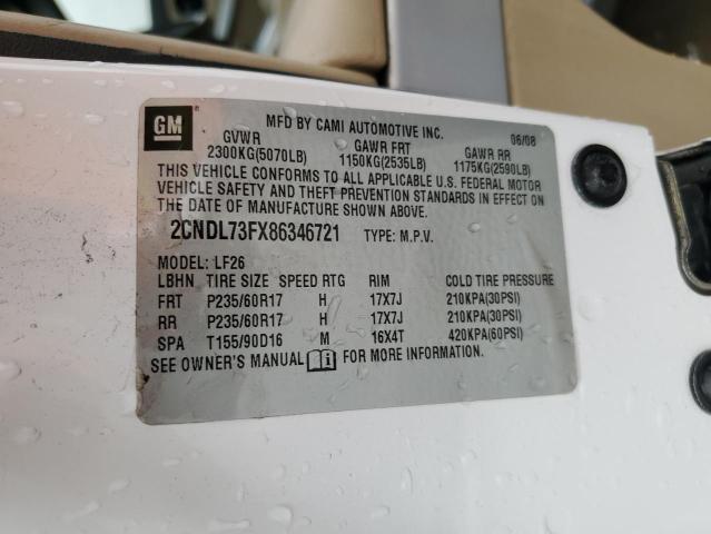 Aukcja sprzedaży 2008 Chevrolet Equinox Lt, vin: 2CNDL73FX86346721, numer aukcji: 43812775