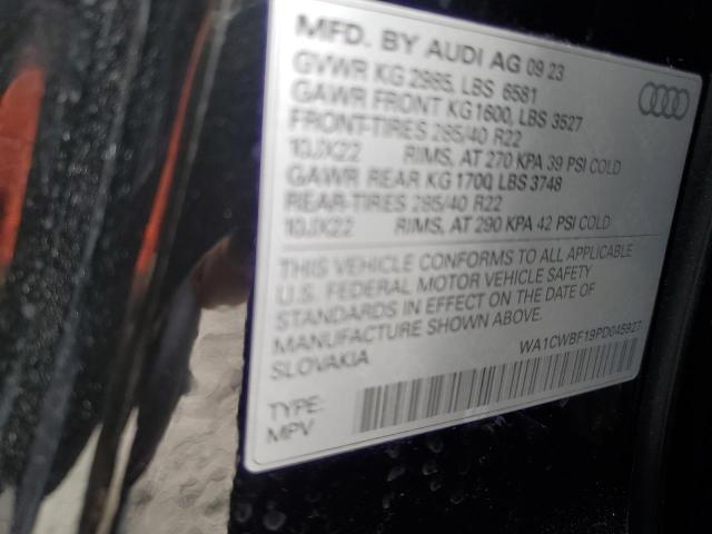 45602695 :رقم المزاد ، WA1CWBF19PD045927 vin ، 2023 Audi Sq8 مزاد بيع
