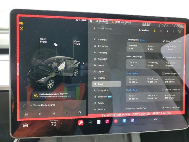 46490415 :رقم المزاد ، 5YJYGDEE8MF141710 vin ، 2021 Tesla Model Y مزاد بيع