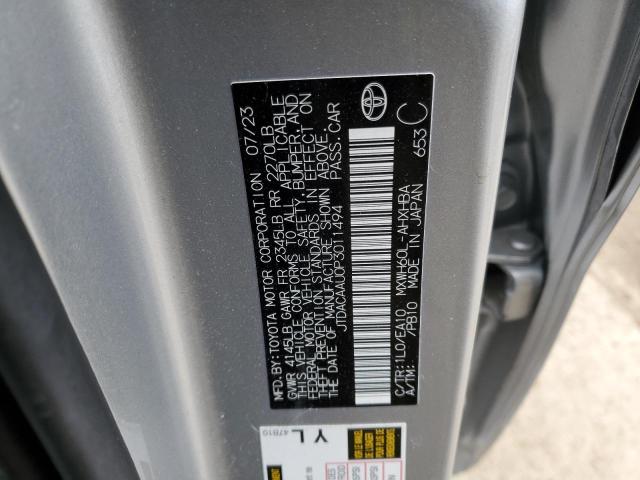 2023 Toyota Prius მანქანა იყიდება აუქციონზე, vin: JTDACAAU0P3011494, აუქციონის ნომერი: 46338895