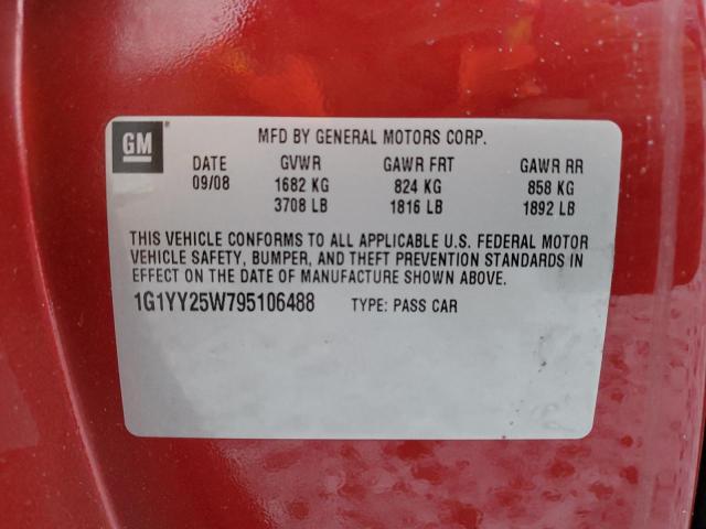2009 Chevrolet Corvette მანქანა იყიდება აუქციონზე, vin: 1G1YY25W795106488, აუქციონის ნომერი: 42755275