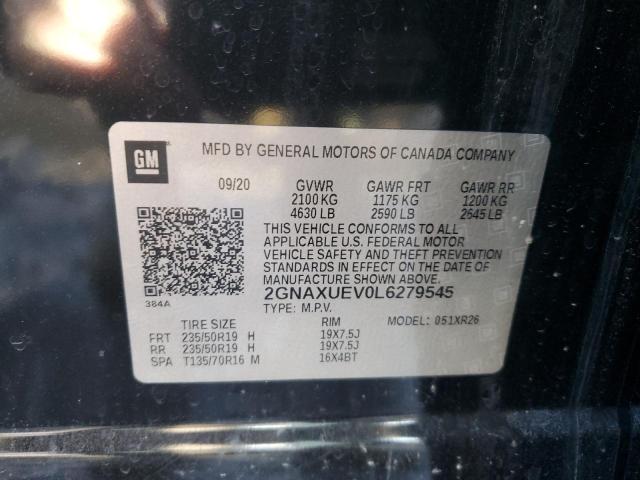 Продаж на аукціоні авто 2020 Chevrolet Equinox, vin: 2GNAXUEV0L6279545, номер лоту: 45362645