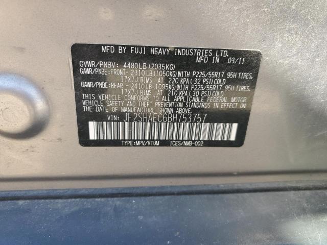 Продаж на аукціоні авто 2011 Subaru Forester, vin: JF2SHAEC6BH753757, номер лоту: 42234945