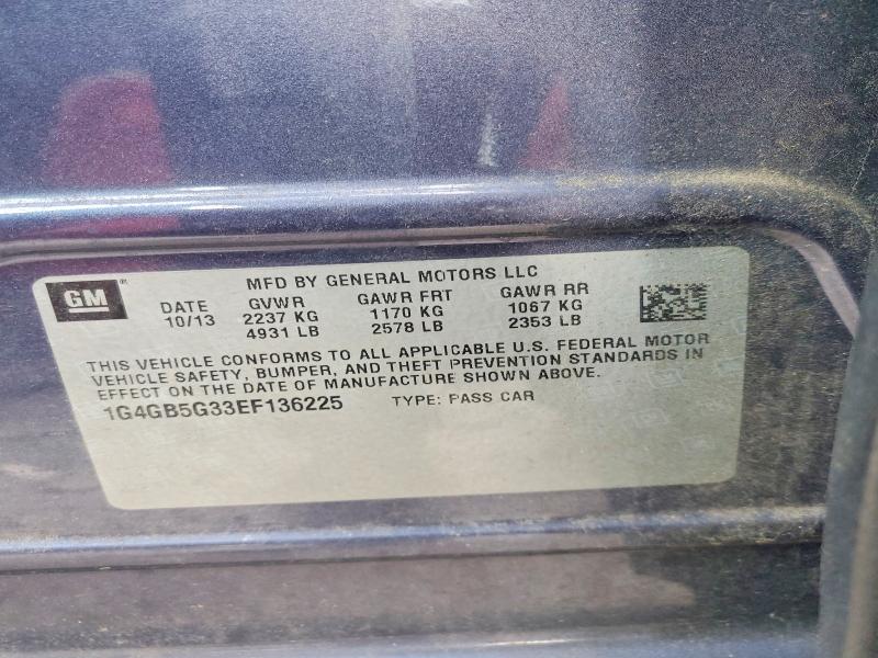 Auction sale of the 2014 Buick Lacrosse, vin: 1G4GB5G33EF136225, lot number: 76223475