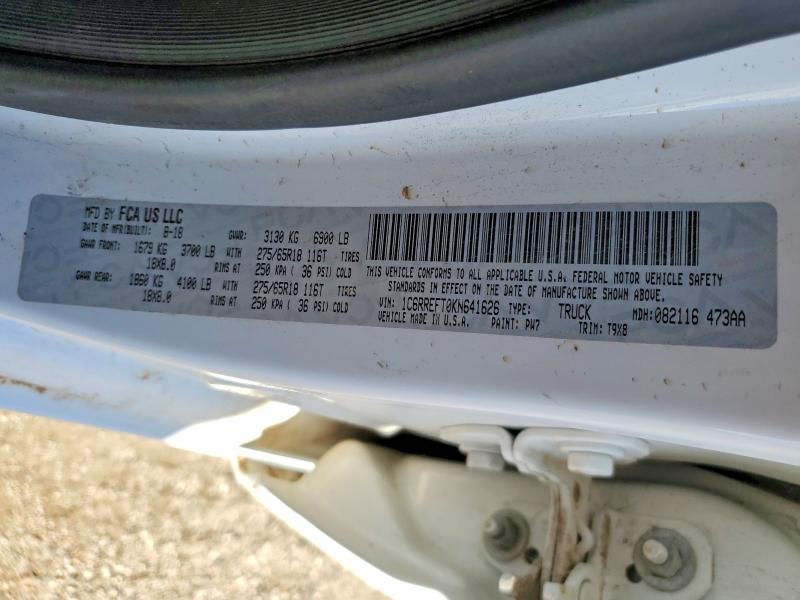 Продажа на аукционе авто 2019 Ram 1500, vin: 1C6RREFT0KN641626, номер лота: 77861695