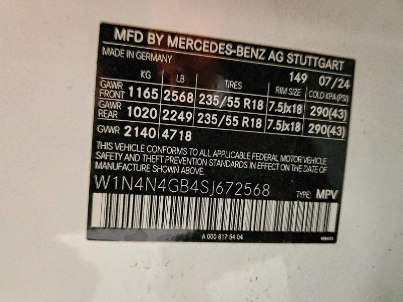 Продажа на аукционе авто 2025 Mercedes-benz Gla, vin: W1N4N4GB4SJ672568, номер лота: 77517265