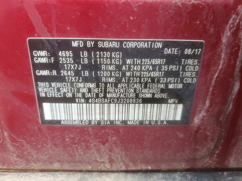 Aukcja sprzedaży 2018 Subaru Outback, vin: 4S4BSAFC9J3208836, numer aukcji: 77347495