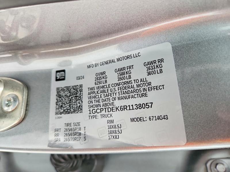 Aukcja sprzedaży 2024 Chevrolet Colorado, vin: 1GCPTDEK6R1138057, numer aukcji: 75742275