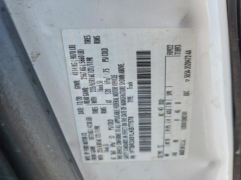 Aukcja sprzedaży 2020 Ford Transit T-, vin: 1FTBR3X81LKB77578, numer aukcji: 76914345