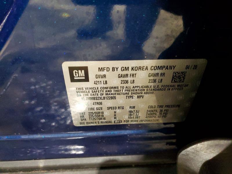 Auction sale of the 2020 Buick Encore Gx, vin: KL4MMBS2XLB122805, lot number: 75438595