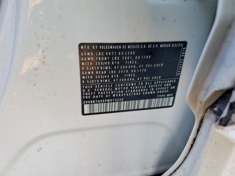74167395 :رقم المزاد ، 3VV8B7AX5PM073228 vin ، 2023 Volkswagen Tiguan مزاد بيع