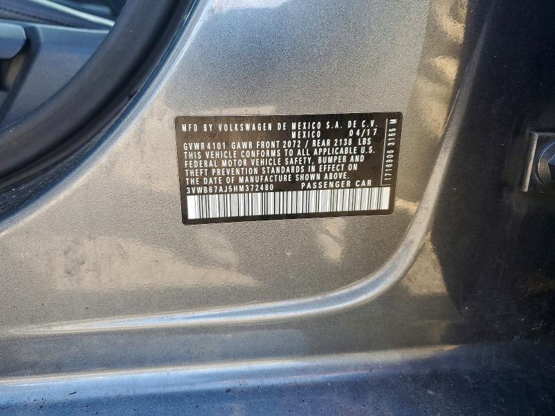 Aukcja sprzedaży 2017 Volkswagen Jetta, vin: 3VWB67AJ5HM372480, numer aukcji: 78626295