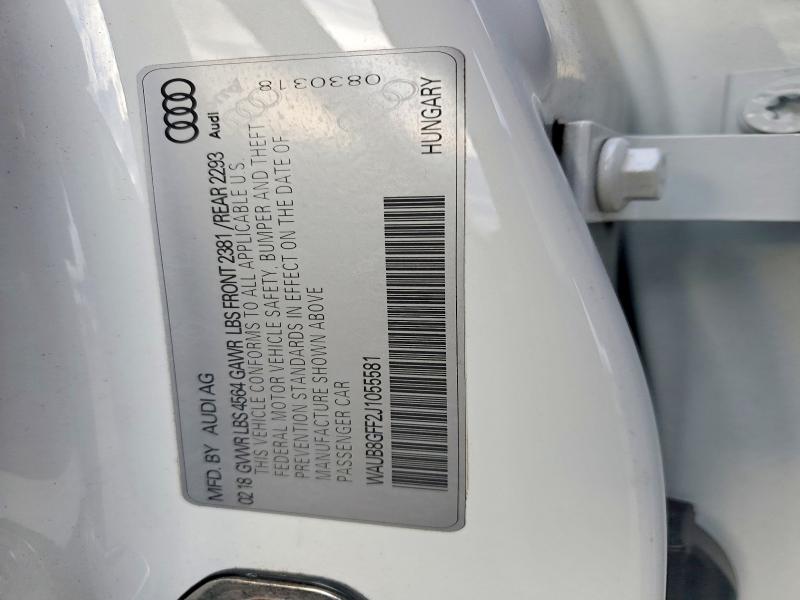 75862955 :رقم المزاد ، WAUB8GFF2J1055581 vin ، 2018 Audi A3 مزاد بيع