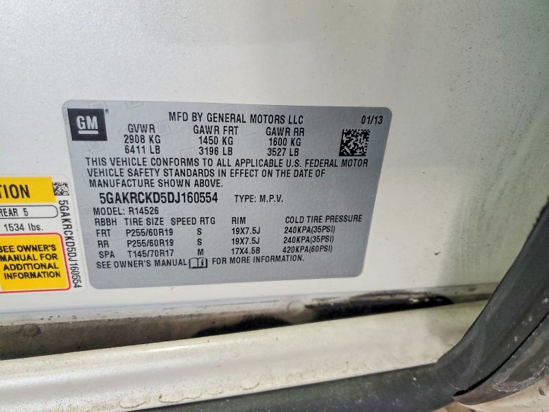 Aukcja sprzedaży 2013 Buick Enclave, vin: 5GAKRCKD5DJ160554, numer aukcji: 77529535