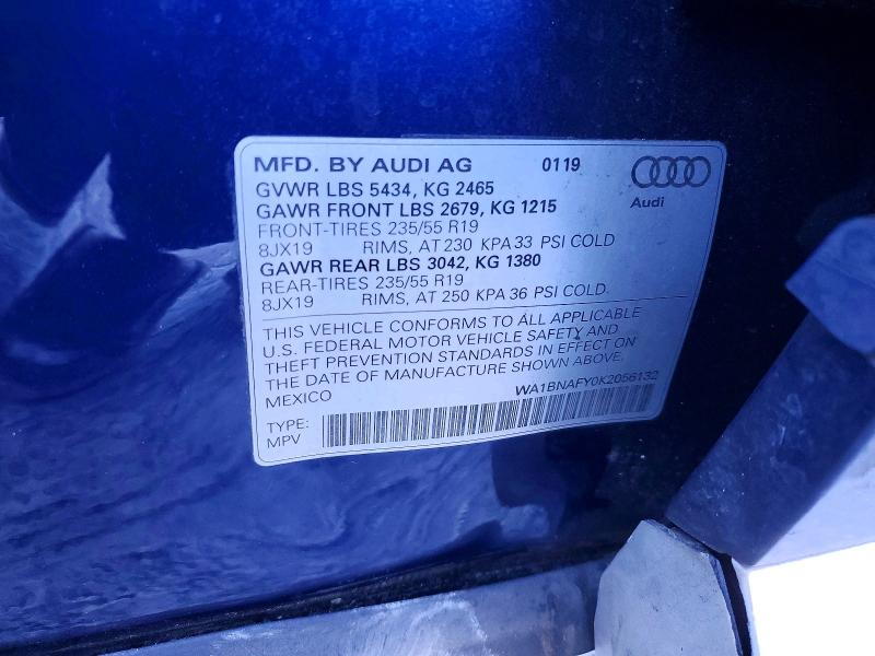 Auction sale of the 2019 Audi Q5, vin: WA1BNAFY0K2056132, lot number: 75820795