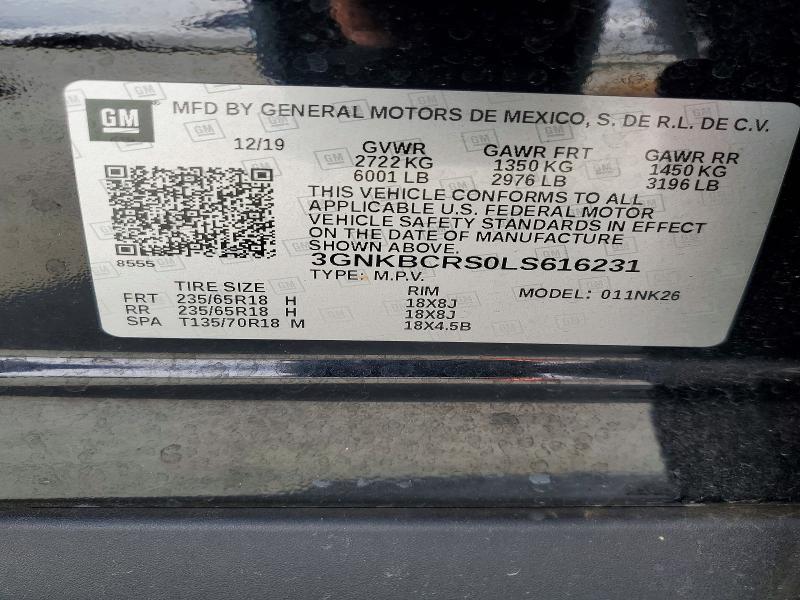 Aukcja sprzedaży 2020 Chevrolet Blazer, vin: 3GNKBCRS0LS616231, numer aukcji: 77858815