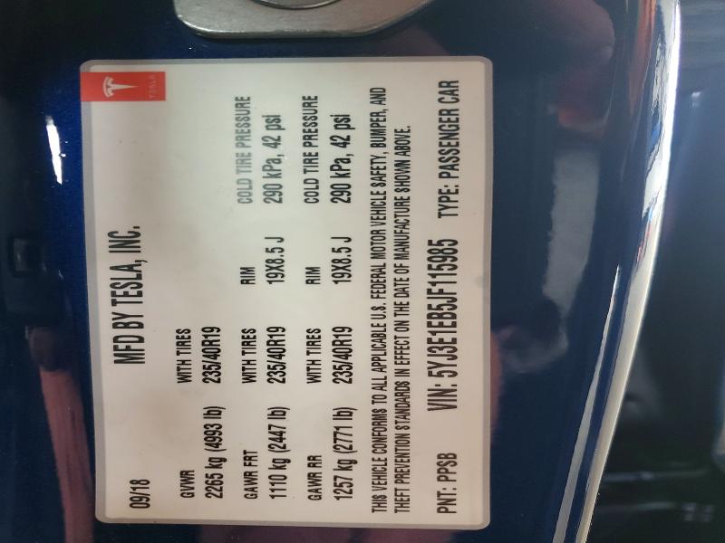 Продажа на аукционе авто 2018 Tesla Model 3, vin: 5YJ3E1EB5JF115985, номер лота: 78347265