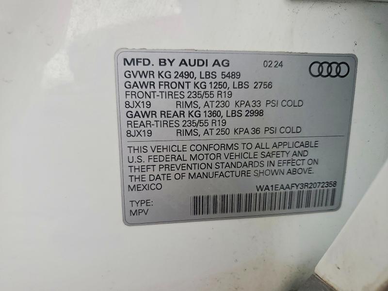 Продаж на аукціоні авто 2024 Audi Q5, vin: WA1EAAFY3R2072358, номер лоту: 78586845