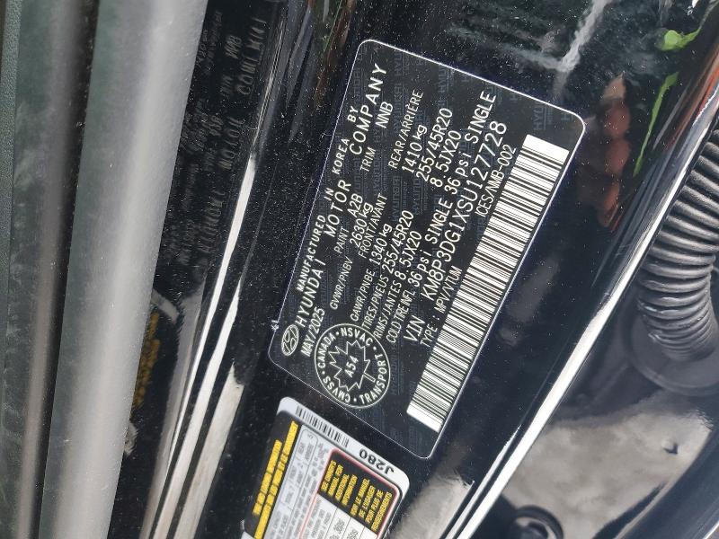 2025 Hyundai Santa Fe მანქანა იყიდება აუქციონზე, vin: KM8P3DG1XSU127728, აუქციონის ნომერი: 74961335