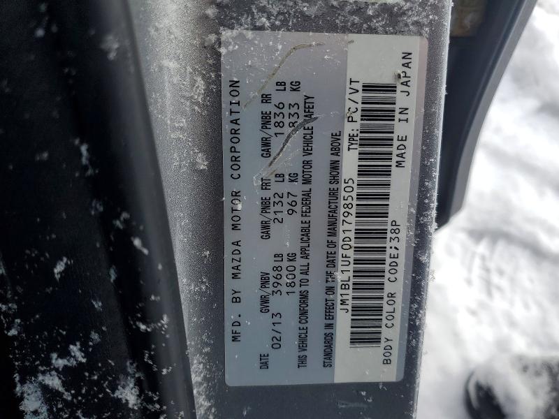 78501665 :رقم المزاد ، JM1BL1UF0D1798505 vin ، 2013 Mazda 3 مزاد بيع