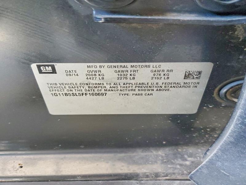 Aukcja sprzedaży 2015 Chevrolet Malibu, vin: 1G11B5SL5FF160697, numer aukcji: 76206635