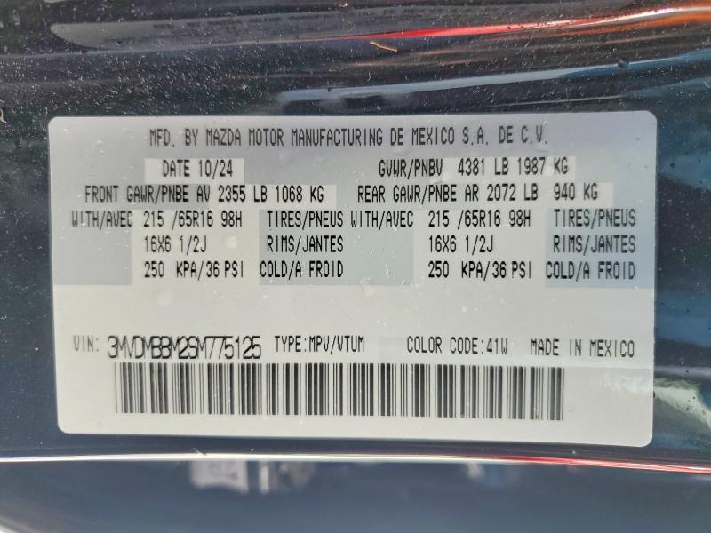 78084565 :رقم المزاد ، 3MVDMBBM2SM775125 vin ، 2025 Mazda Cx-30 مزاد بيع