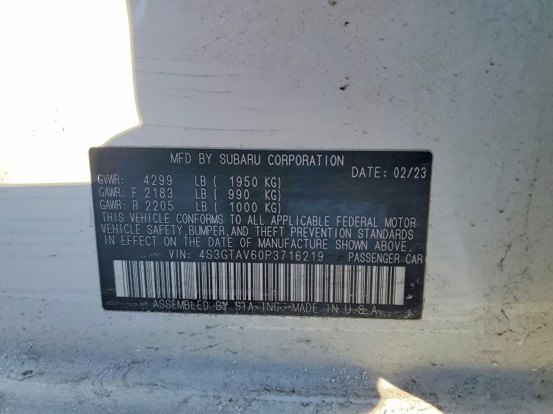 Aukcja sprzedaży 2023 Subaru Impreza, vin: 4S3GTAV60P3716219, numer aukcji: 75831725