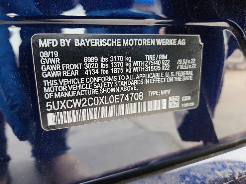 Продажа на аукционе авто 2020 Bmw X7, vin: 5UXCW2C0XL0E74708, номер лота: 78316185