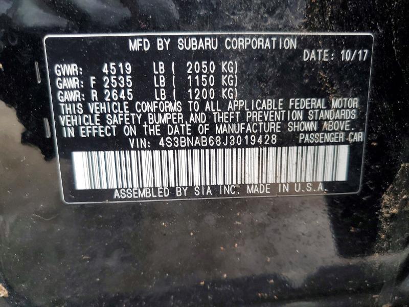 Aukcja sprzedaży 2018 Subaru Legacy, vin: 4S3BNAB68J3019428, numer aukcji: 75247675