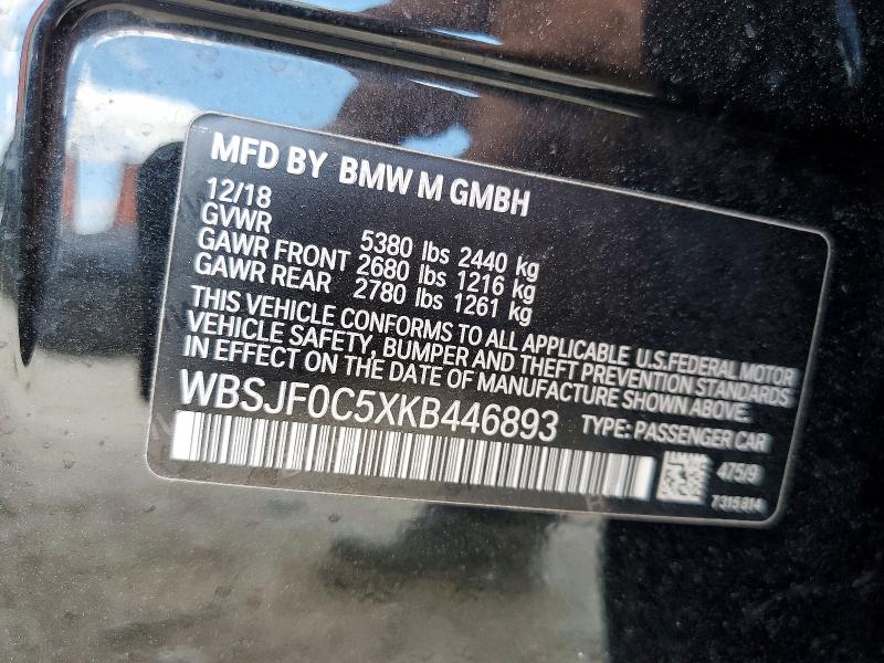 Aukcja sprzedaży 2019 Bmw M5, vin: WBSJF0C5XKB446893, numer aukcji: 75682845