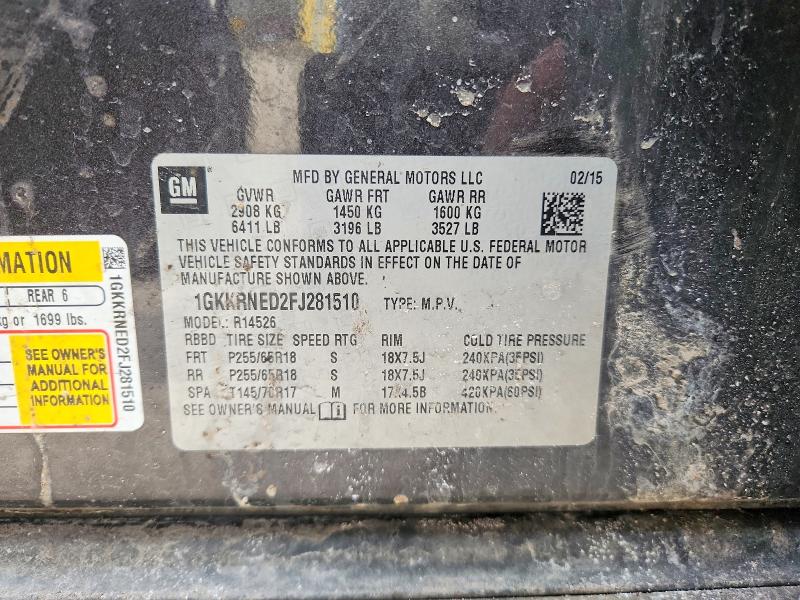 Продажа на аукционе авто 2015 Gmc Acadia, vin: 1GKKRNED2FJ281510, номер лота: 77320425