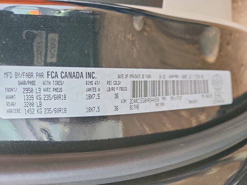 76138765 :رقم المزاد ، 2C4RC1EG8HR544550 vin ، 2017 Chrysler Pacifica T مزاد بيع