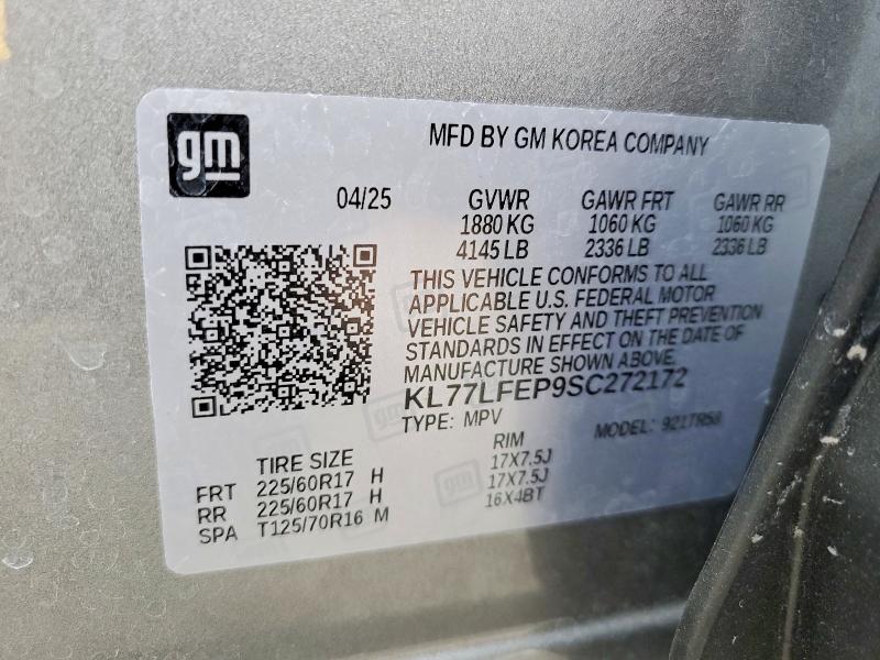 Продаж на аукціоні авто 2025 Chevrolet Trax, vin: KL77LFEP9SC272172, номер лоту: 76972815