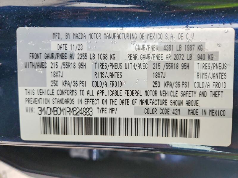 Продаж на аукціоні авто 2024 Mazda Cx-30, vin: 3MVDMBCM1RM624883, номер лоту: 77860525