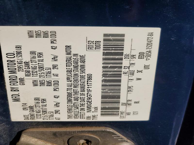 Продажа на аукционе авто 2015 Ford Transit Connect, vin: NM0GE9G71F1177860, номер лота: 77074255