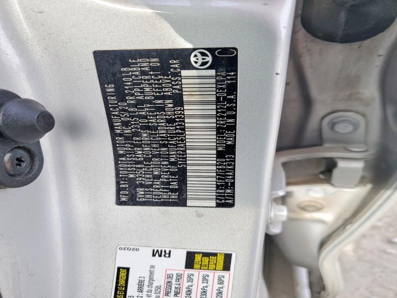 2020 Toyota Corolla მანქანა იყიდება აუქციონზე, vin: 5YFEPRAE5LP131399, აუქციონის ნომერი: 76243115