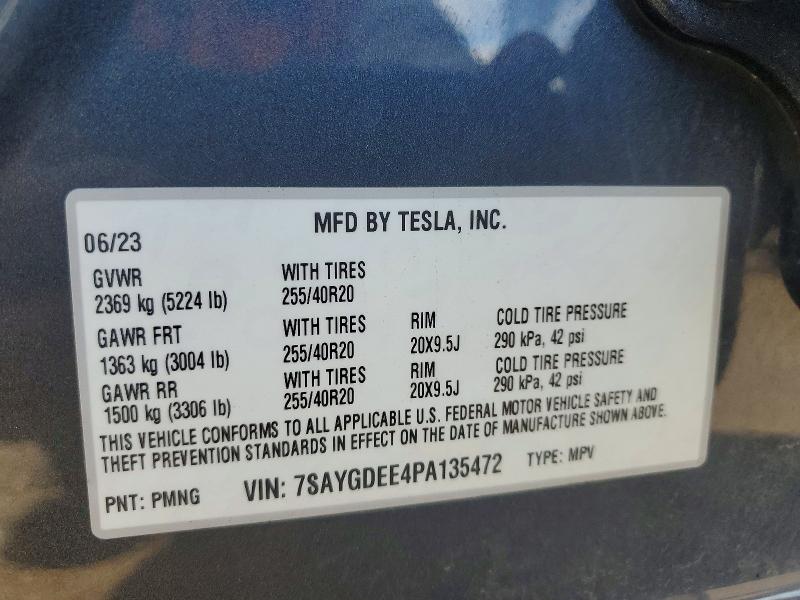 Aukcja sprzedaży 2023 Tesla Model Y, vin: 7SAYGDEE4PA135472, numer aukcji: 78182825