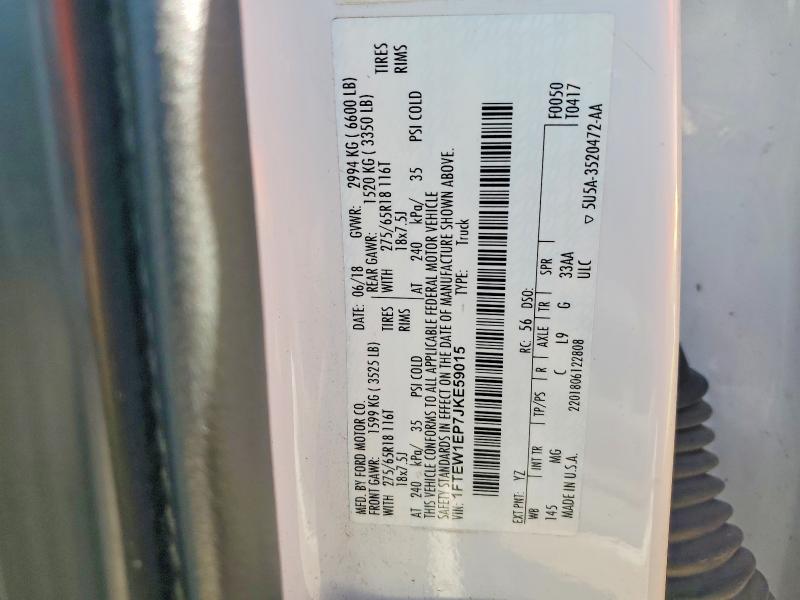 Продаж на аукціоні авто 2018 Ford F150, vin: 1FTEW1EP7JKE59015, номер лоту: 75651905