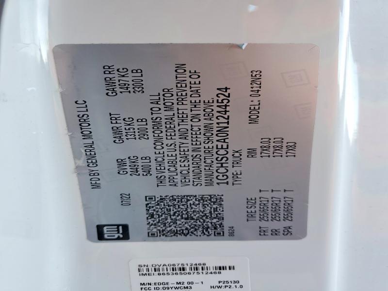 Aukcja sprzedaży 2022 Chevrolet Colorado, vin: 1GCHSCEA0N1244524, numer aukcji: 77689235