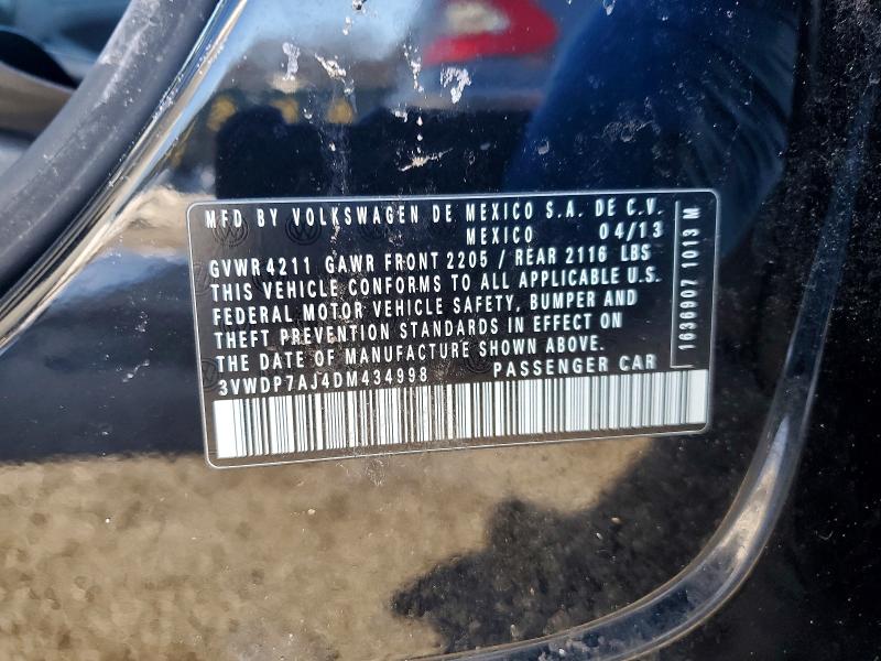 Продажа на аукционе авто 2013 Volkswagen Jetta, vin: 3VWDP7AJ4DM434998, номер лота: 75665795