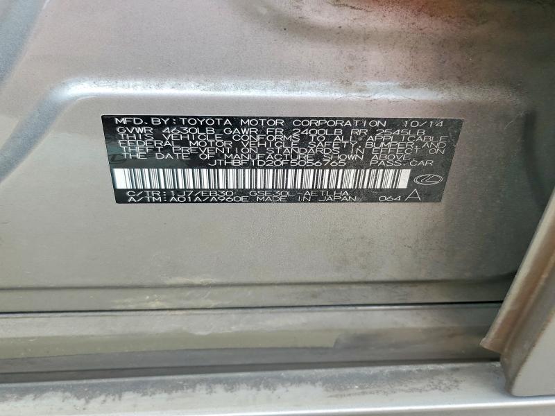 79034255 :رقم المزاد ، JTHBF1D20F5056765 vin ، 2015 Lexus Is 250 مزاد بيع