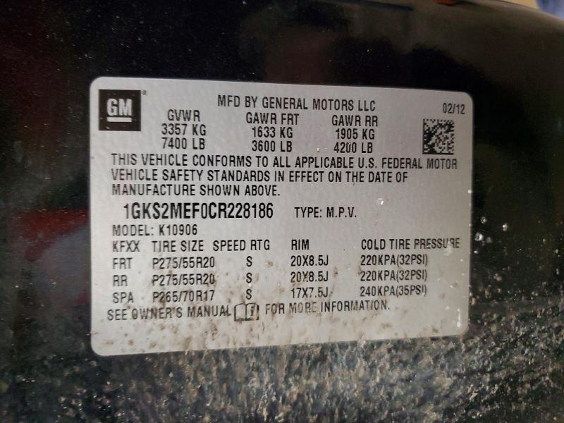 Продаж на аукціоні авто 2012 Gmc Yukon Xl, vin: 1GKS2MEF0CR228186, номер лоту: 76237915